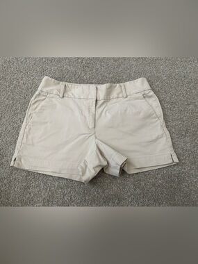 LOFT Cream Tailored Chino Shorts